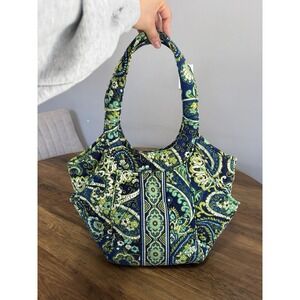 Vera Bradley Side by Side Large Tote Bag: Rhythm and Blues Pattern